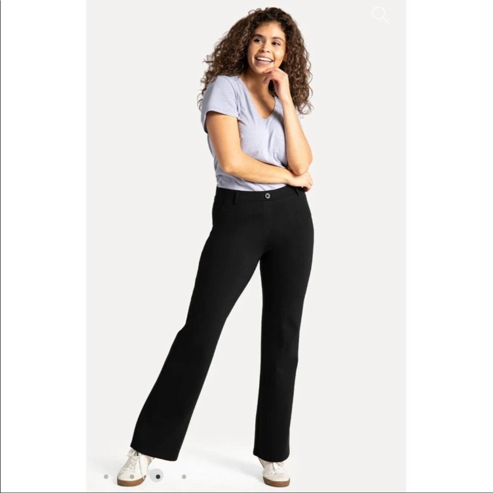 Betabrand Black Pull On Bootcut Pants Size Medium